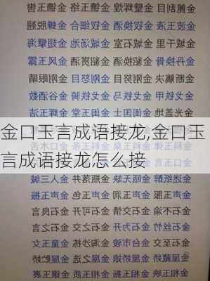 金口玉言成语接龙,金口玉言成语接龙怎么接