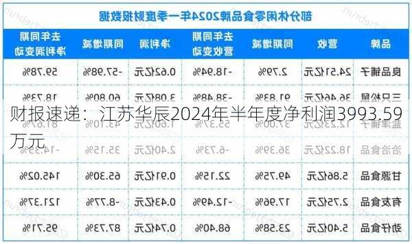 财报速递：江苏华辰2024年半年度净利润3993.59万元