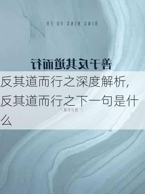 反其道而行之深度解析,反其道而行之下一句是什么