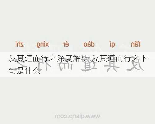 反其道而行之深度解析,反其道而行之下一句是什么