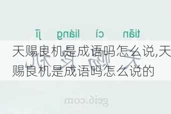 天赐良机是成语吗怎么说,天赐良机是成语吗怎么说的