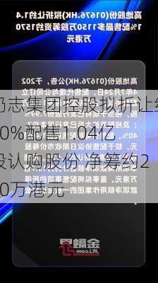 仍志集团控股拟折让约20%配售1.04亿股认购股份 净筹约200万港元