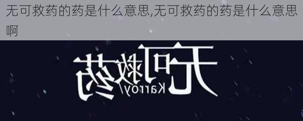 无可救药的药是什么意思,无可救药的药是什么意思啊