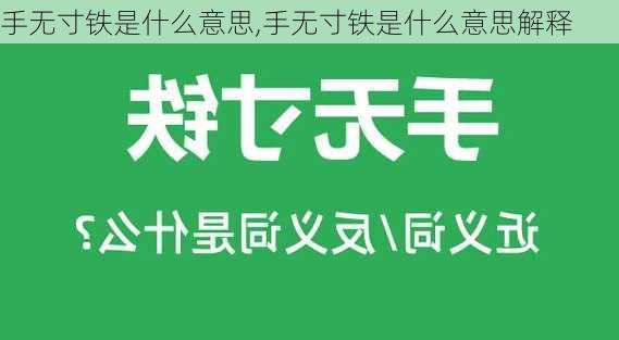 手无寸铁是什么意思,手无寸铁是什么意思解释