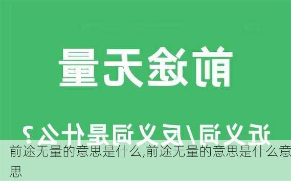 前途无量的意思是什么,前途无量的意思是什么意思