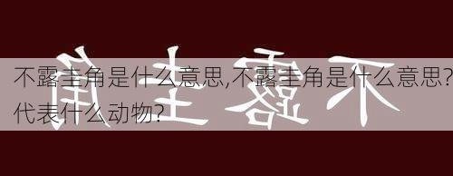 不露圭角是什么意思,不露圭角是什么意思?代表什么动物?