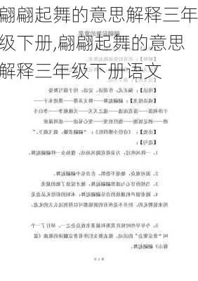 翩翩起舞的意思解释三年级下册,翩翩起舞的意思解释三年级下册语文