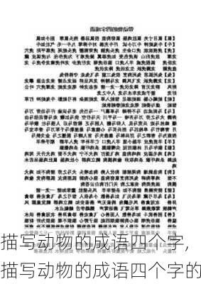 描写动物的成语四个字,描写动物的成语四个字的