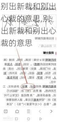 别出新裁和别出心裁的意思,别出新裁和别出心裁的意思