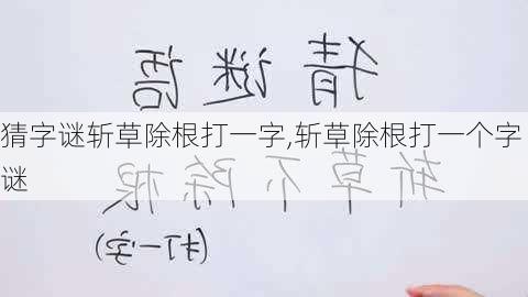 猜字谜斩草除根打一字,斩草除根打一个字谜