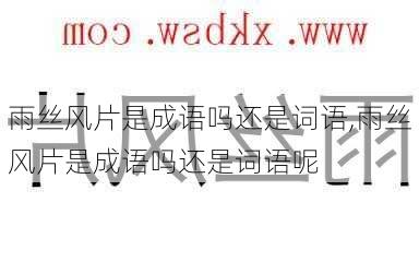 雨丝风片是成语吗还是词语,雨丝风片是成语吗还是词语呢