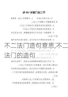 不二法门造句意思,不二法门的造句