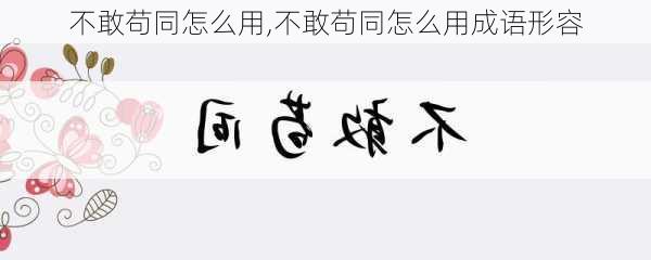 不敢苟同怎么用,不敢苟同怎么用成语形容