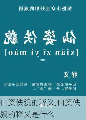 仙姿佚貌的释义,仙姿佚貌的释义是什么