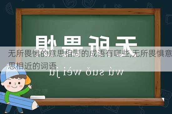 无所畏惧的意思相同的成语有哪些,无所畏惧意思相近的词语