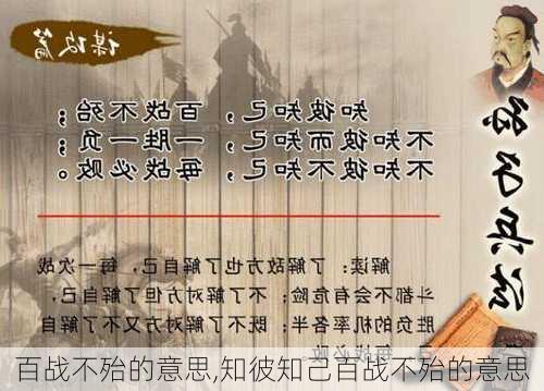 百战不殆的意思,知彼知己百战不殆的意思