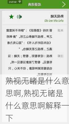 熟视无睹是什么意思啊,熟视无睹是什么意思啊解释一下