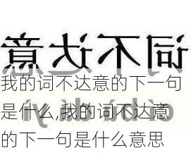 我的词不达意的下一句是什么,我的词不达意的下一句是什么意思