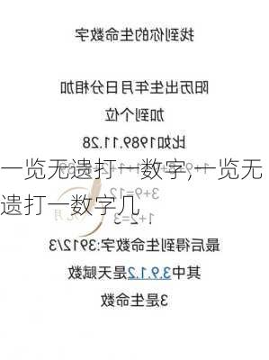 一览无遗打一数字,一览无遗打一数字几