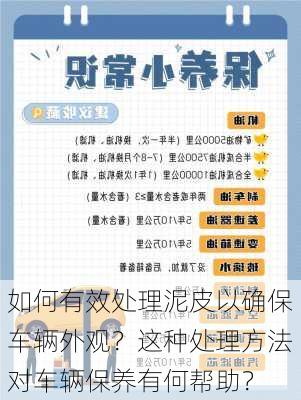 如何有效处理泥皮以确保车辆外观？这种处理方法对车辆保养有何帮助？