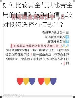 如何比较黄金与其他贵金属的价值？这种价值比较对投资选择有何影响？