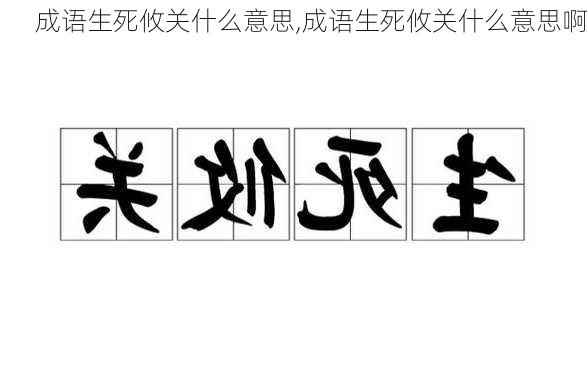 成语生死攸关什么意思,成语生死攸关什么意思啊