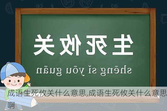 成语生死攸关什么意思,成语生死攸关什么意思啊