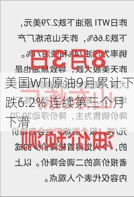 美国WTI原油9月累计下跌6.2% 连续第三个月下滑