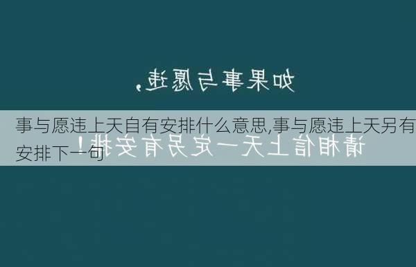 事与愿违上天自有安排什么意思,事与愿违上天另有安排下一句