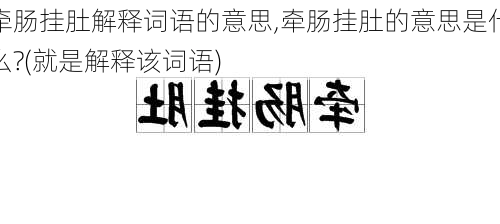 牵肠挂肚解释词语的意思,牵肠挂肚的意思是什么?(就是解释该词语)