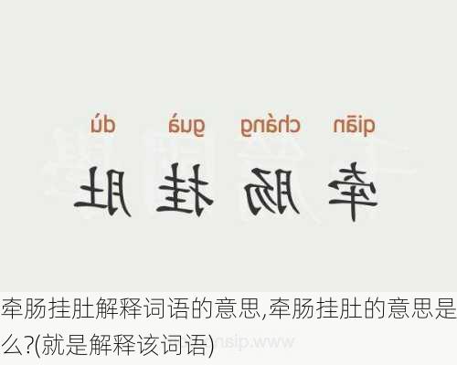 牵肠挂肚解释词语的意思,牵肠挂肚的意思是什么?(就是解释该词语)