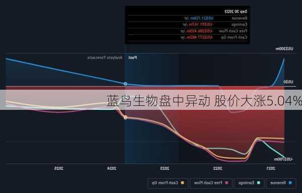 蓝鸟生物盘中异动 股价大涨5.04%