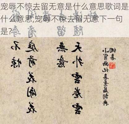 宠辱不惊去留无意是什么意思歌词是什么意思,宠辱不惊去留无意下一句是?