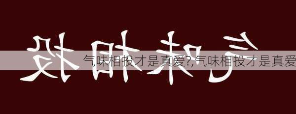 气味相投才是真爱?,气味相投才是真爱