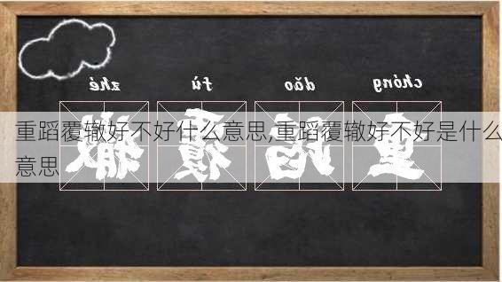 重蹈覆辙好不好什么意思,重蹈覆辙好不好是什么意思