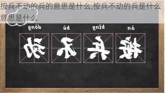 按兵不动的兵的意思是什么,按兵不动的兵是什么意思是什么