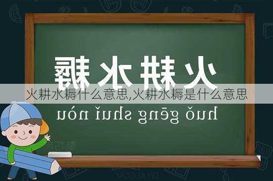 火耕水耨什么意思,火耕水耨是什么意思