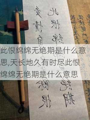 此恨绵绵无绝期是什么意思,天长地久有时尽此恨绵绵无绝期是什么意思