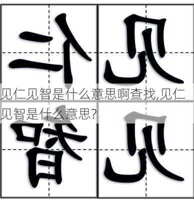 见仁见智是什么意思啊查找,见仁见智是什么意思?