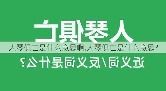 人琴俱亡是什么意思啊,人琴俱亡是什么意思?