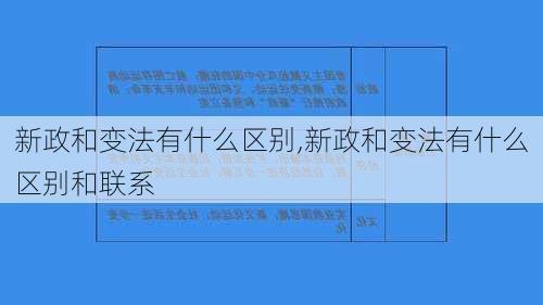 新政和变法有什么区别,新政和变法有什么区别和联系