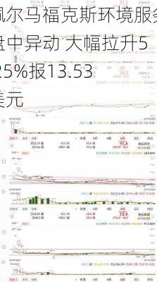 佩尔马福克斯环境服务盘中异动 大幅拉升5.25%报13.53美元