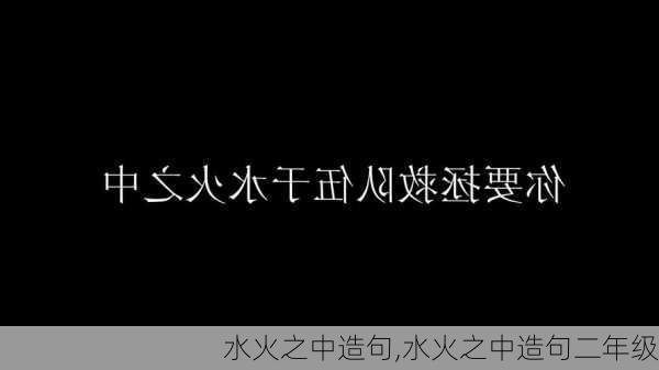 水火之中造句,水火之中造句二年级