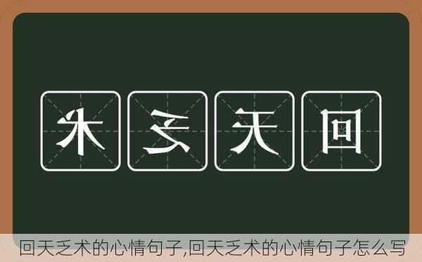 回天乏术的心情句子,回天乏术的心情句子怎么写