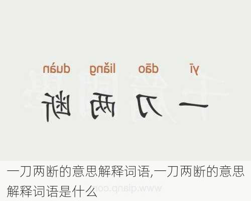 一刀两断的意思解释词语,一刀两断的意思解释词语是什么