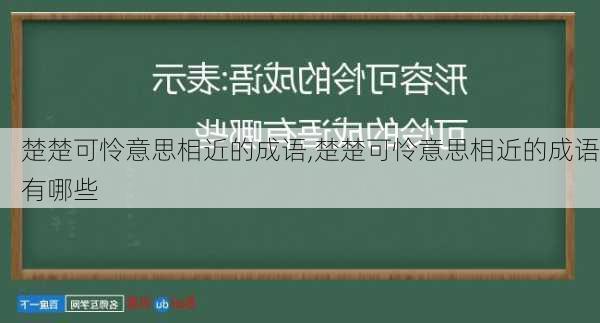 楚楚可怜意思相近的成语,楚楚可怜意思相近的成语有哪些