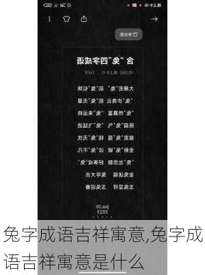 兔字成语吉祥寓意,兔字成语吉祥寓意是什么