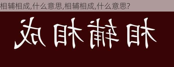 相辅相成,什么意思,相辅相成,什么意思?