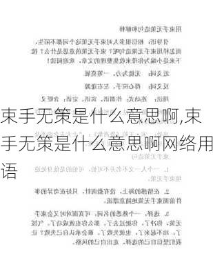 束手无策是什么意思啊,束手无策是什么意思啊网络用语