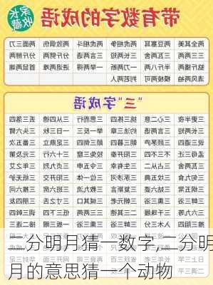 二分明月猜一数字,二分明月的意思猜一个动物